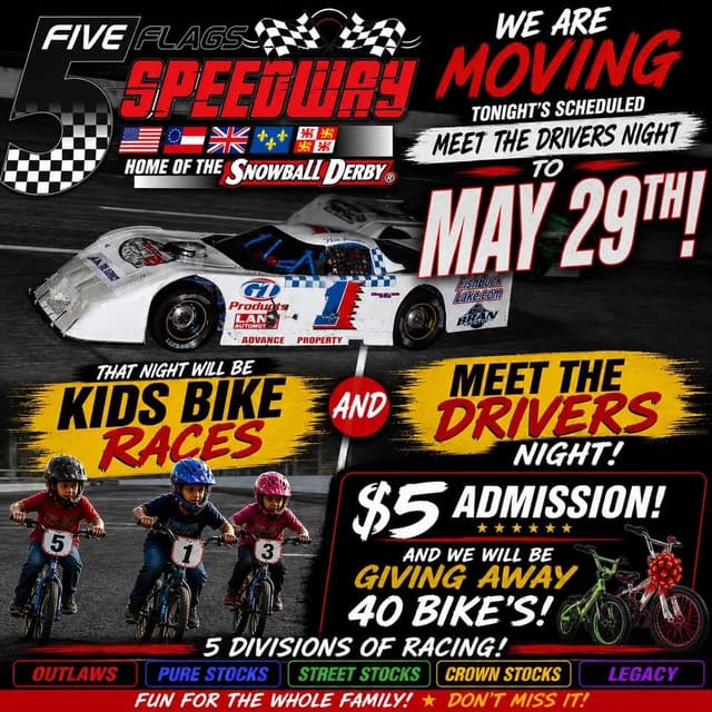 Ticket Hoss Meet The Drivers Night & Kid’s Bike Races promo